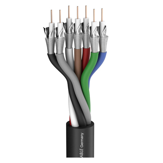 SDI kabelis 12G Transit 7 HD; 1 x 0,60/2,80; PVC Ø 15,00 mm; juodas - 100 m ritė