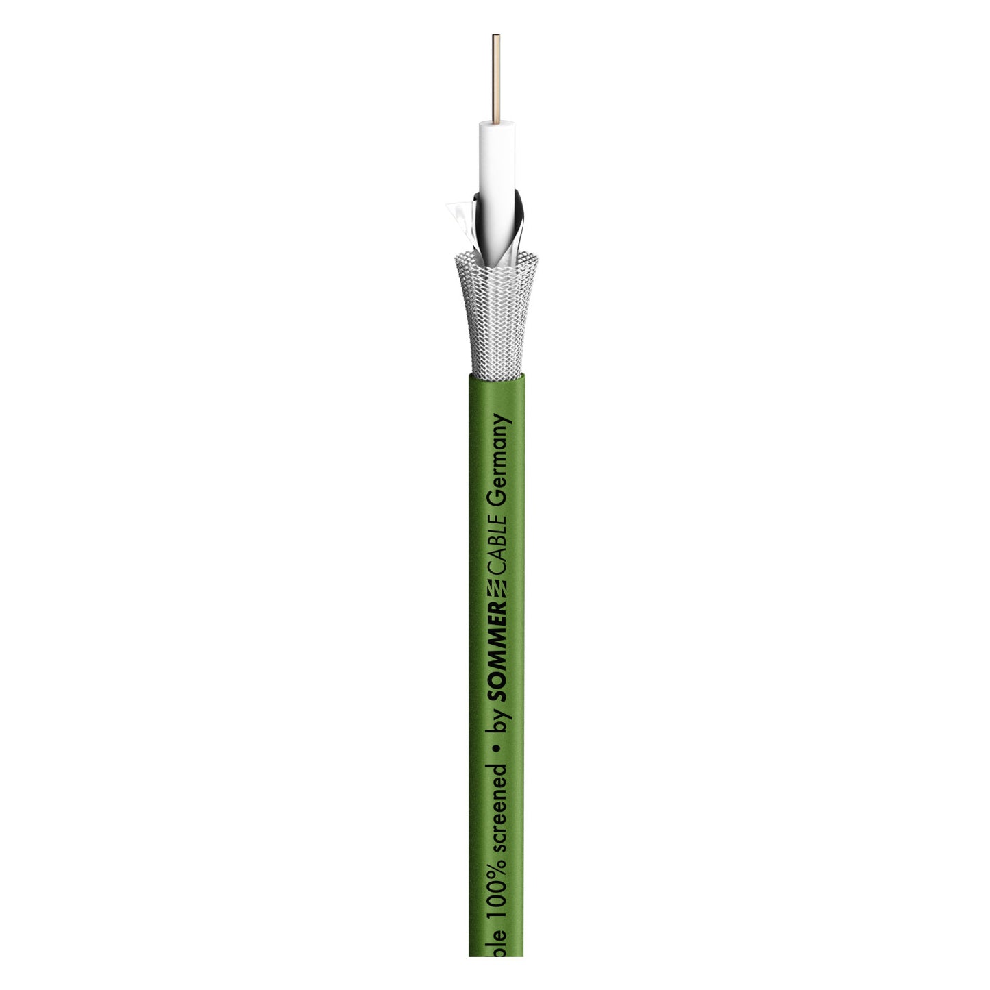 SDI kabelis 12G SC-Slimline; 1 x 0,60; PVC Ø 4,20 mm; žalias - 100 m ritė