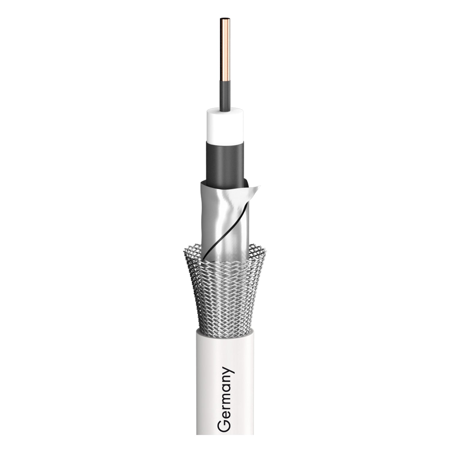 SDI kabelis SAT-cable HD, 120dB, longlife SC-Astral-LLX; 1 x 1,13; PVC Ø 6,80 mm; baltas - 250 m ritė