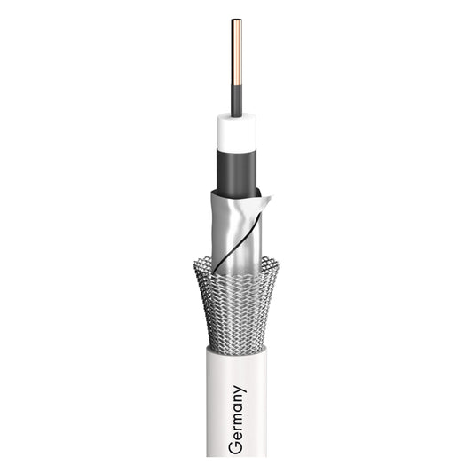 SDI kabelis SAT-cable HD, 120dB, longlife SC-Astral-LLX; 1 x 1,13; PVC Ø 6,80 mm; baltas - 200 m ritė