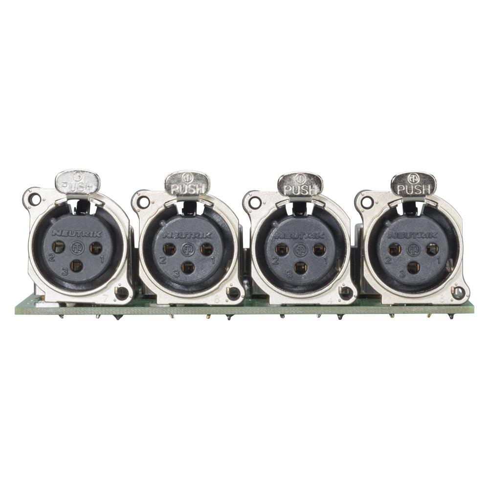 Splitter module 4 x XLR B-Series lizdas, 3-pole , 1 HE, 3 BE, metal-, blade terminal 3 x 14 pole-, sidabrinis plated contact(s), nickel, for SYS-series