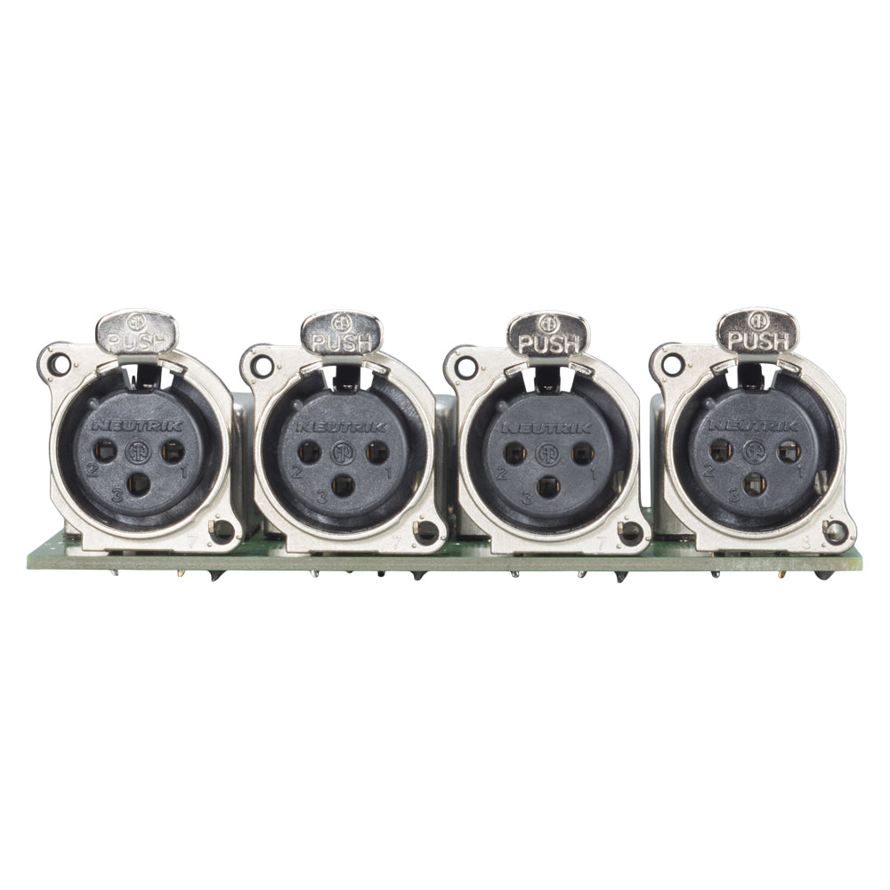 Splitter module 4 x XLR B-Series lizdas, 3-pole , 1 HE, 3 BE, metal-, blade terminal 3 x 14 pole-, sidabrinis plated contact(s), nickel, for SYS-series