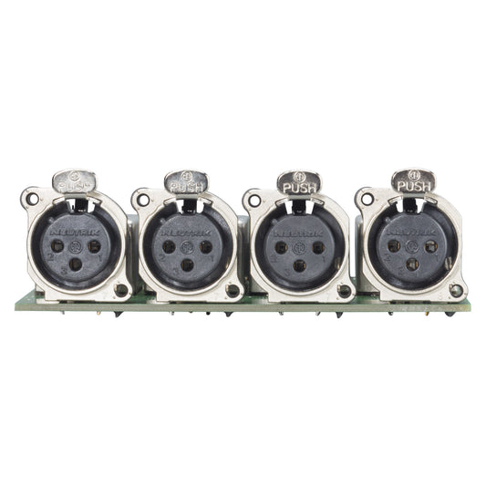 Splitter module 4 x XLR B-Series lizdas, 3-pole , 1 HE, 3 BE, metal-, blade terminal 3 x 14 pole-, sidabrinis plated contact(s), nickel, for SYS-series