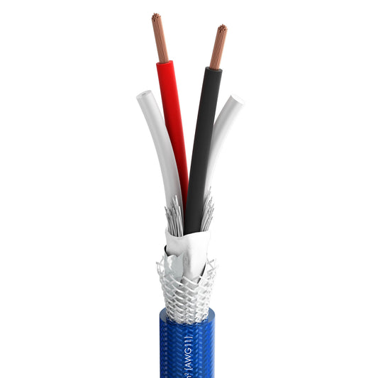 Garsiakalbių kabelis SC-DUAL mėlynas; 2 x 4,00 mm²; S-PVC Ø 15,50 mm; mėlynas - 100 m ritė