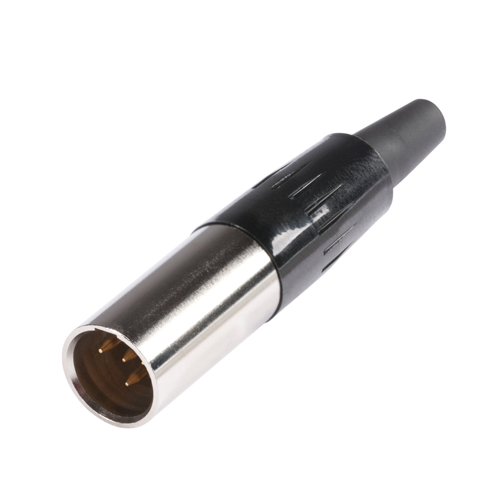 HICON Mini-XLR, 4-pole , metal-, Soldering-kištukas jungtis, gold plated contact(s), tiesi, nickel