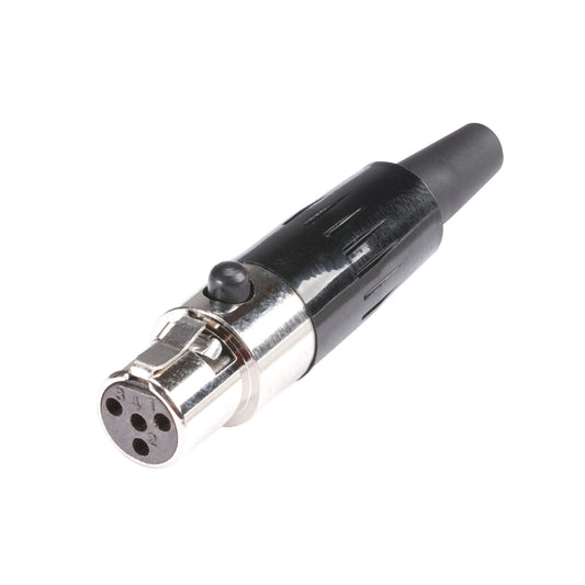 HICON Mini-XLR, 4-pole , metal-, Soldering-lizdas jungtis, gold plated contact(s), tiesi, nickel