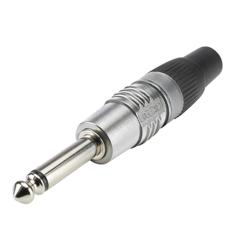 HICON jack (6,3mm) 2-pole metal-kištukas jungtis, tiesi, nickel