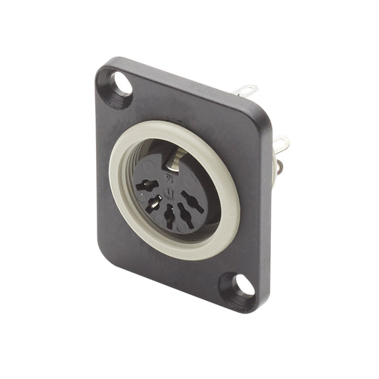 HICON MIDI-installation socket, D-flange desgin, solder version, MIDI-installation socket, 5-pole