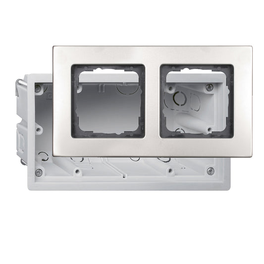 Flush lizdas + switch frame, Flush lizdas + switch frame for flat montuojama 4-fold, width: 100 mm, height: 50 mm, pilkas