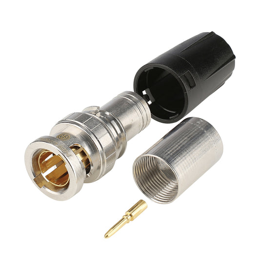 NEUTRIK® BNC HD-SDI crimp-kištukas jungtis, tiesi, juodas
