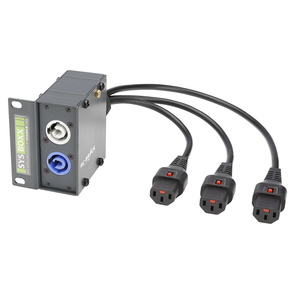 AC-Brick Adapter | NAC3MPA mėlynas/NAC3MPB pilkas/IEC locking mains socket with cable 0,50 m