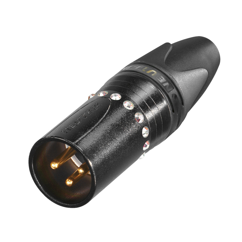 NEUTRIK® XLR, 3-pole , metal-, Soldering-kištukas jungtis, gold plated contact(s), tiesi, juodas