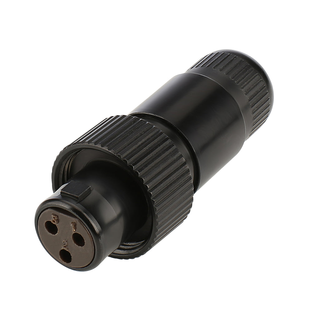 HICON MINI-XLR, IP67 & EXTRA ROBUST, IP67 , 3-pole , Steel housing-lizdas jungtis, gold plated contact(s), tiesi, juodas
