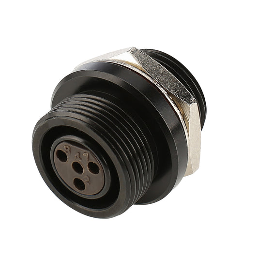 HICON Mini-XLR, IP67 , 4-pole , metal-, Soldering-lizdas jungtis, gold plated contact(s), Thread 10,9 mm, juodas