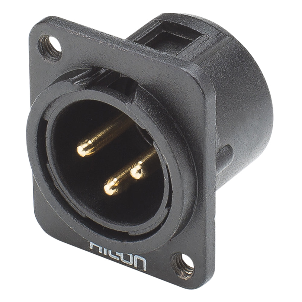 HICON XLR, 3-pole , metal-, Soldering-kištukas jungtis, gold plated contact(s), Type D M3, juodas