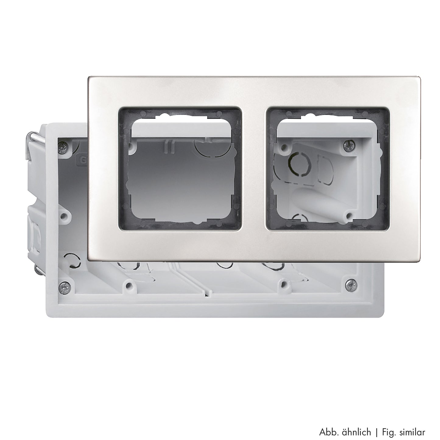 Flush lizdas + switch frame, Flush-mounted lizdas + switch montuojama frame for flat montuojama, 3-fold, width: 150 mm, height: 50 mm, pilkas