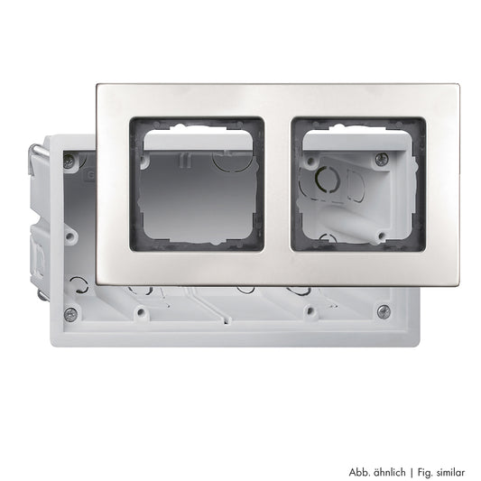 Flush lizdas + switch frame, Flush-mounted lizdas + switch montuojama frame for flat montuojama, 3-fold, width: 150 mm, height: 50 mm, pilkas