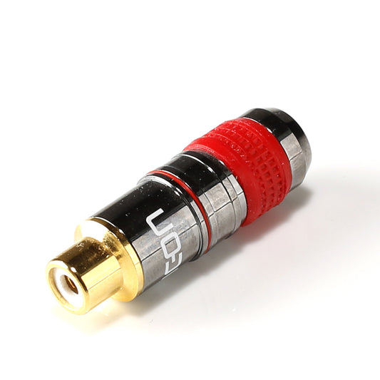 HICON RCA, 2-pole , metal-, Soldering-lizdas jungtis, gold plated contact(s), tiesi, chrome coloured