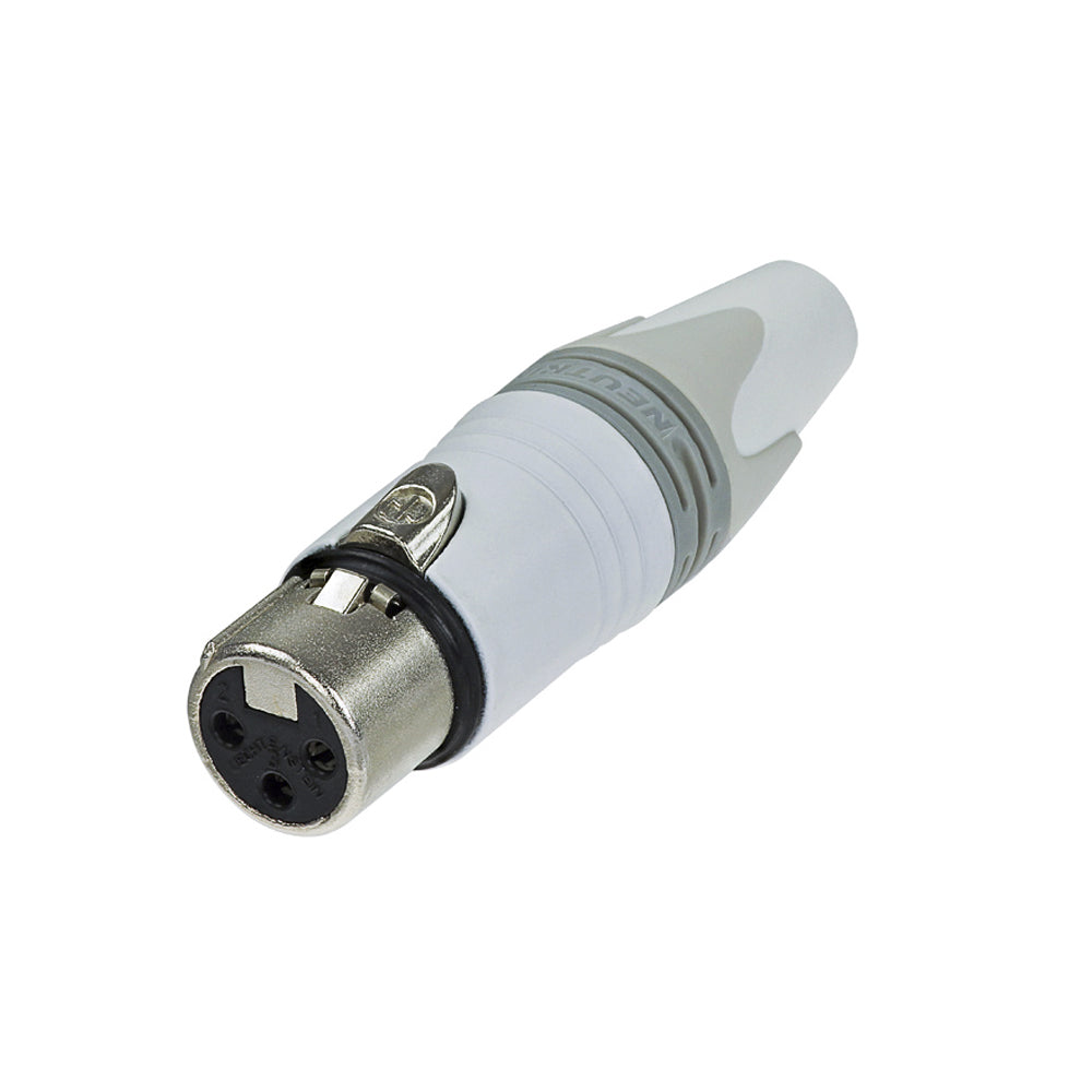 NEUTRIK® XLR, 3-pole , metal-, Soldering-lizdas jungtis, sidabrinis plated contact(s), tiesi, baltas
