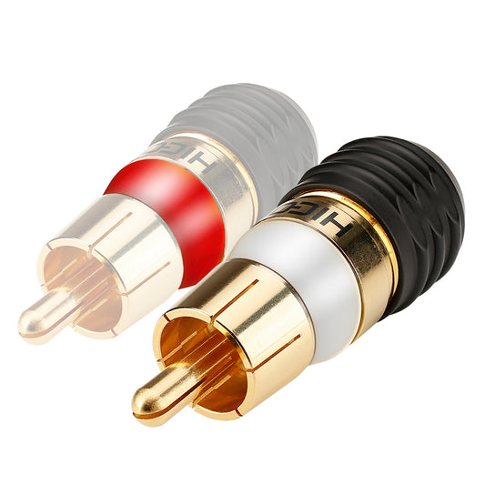 HICON RCA/Screw & play, 2-pole , prisukama-kištukas jungtis, hard gold-plated contact(s), tiesi