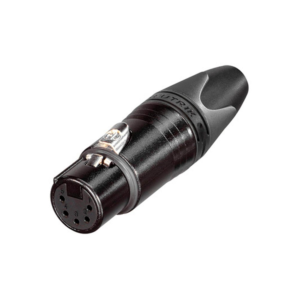 NEUTRIK® XLR, 5-pol , metal-, Soldering-lizdas jungtis, sidabrinis plated contact(s), tiesi, juodas