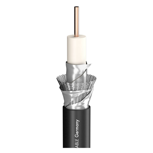 SDI kabelis SAT-CABLE HD/UHD/DIGI PRO SERIES SC-ASTRAL HD/UHDx 1,60; PE Ø 10,30 mm; juodas - 100 m ritė