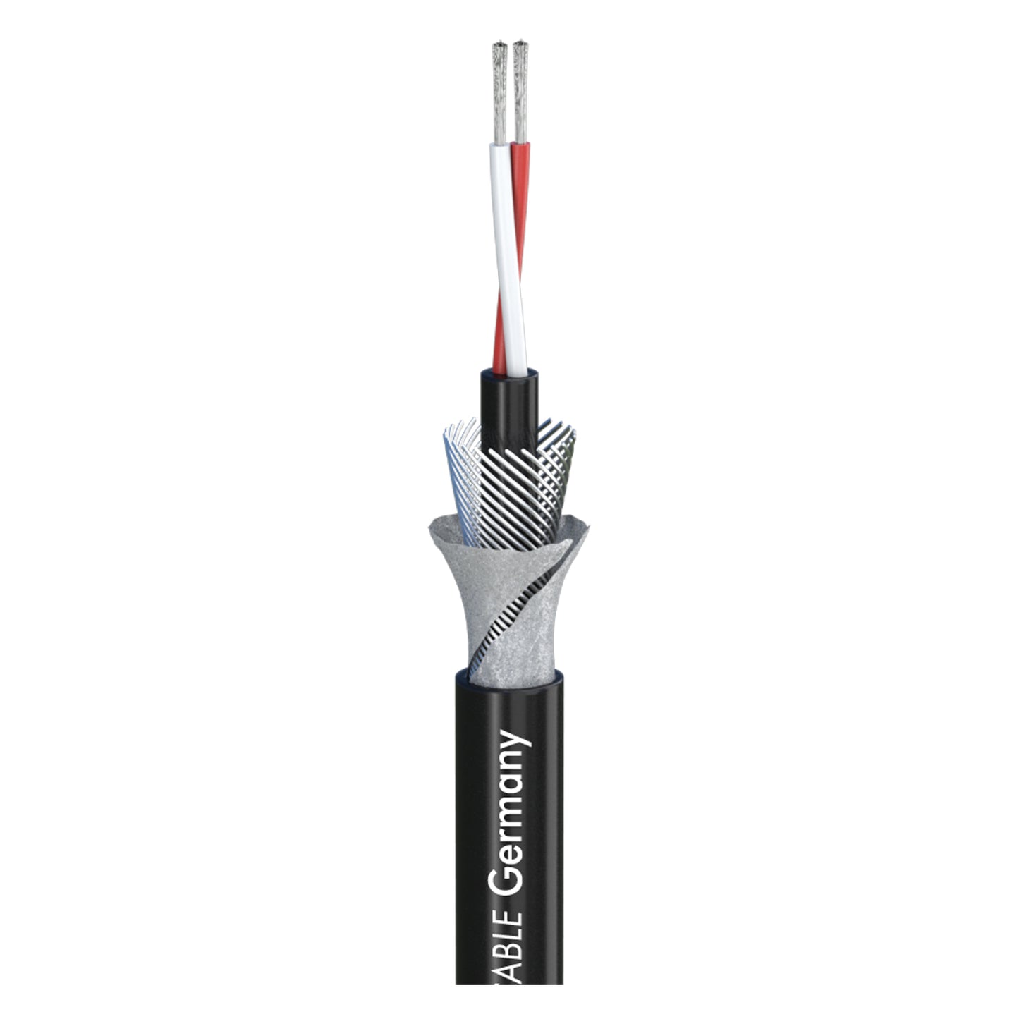 Mikrofono kabelis SC-AQUA MARINEX MIKRO; 2 x 0,14 mm²; juodas - 100 m ritė