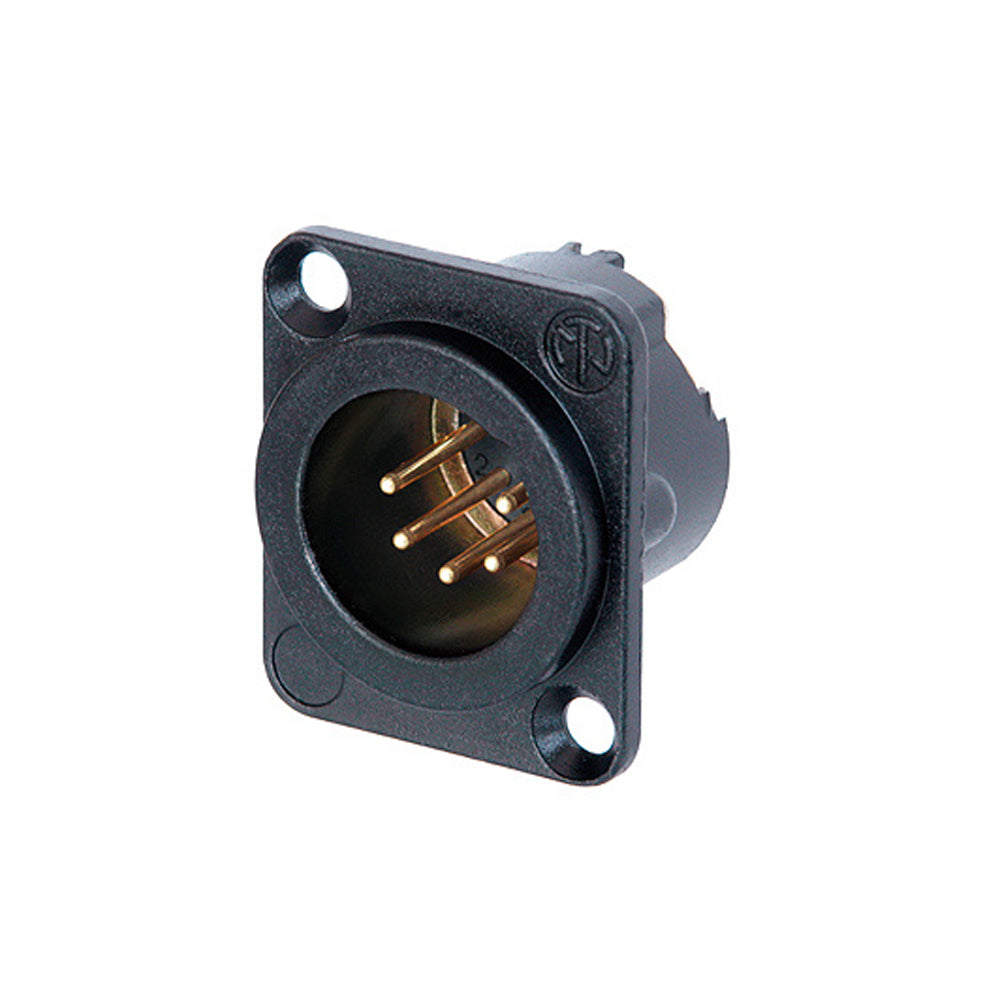 NEUTRIK® XLR, 5-pol , metal-, Soldering-kištukas jungtis, gold plated contact(s), Type D, juodas