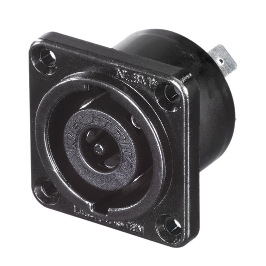 NEUTRIK® speakON®, IP52 , 8-pole , metal-, Soldering-kištukas jungtis, sidabrinis plated contact(s), Type G, juodas