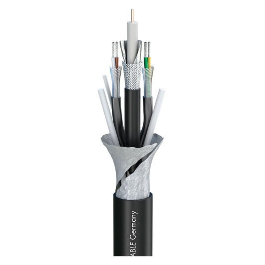 Transit MC 120 HD; video: 1 x 0,60/2,80; audio: 2 x 2 x 0,14 mm²; TPE Ø 10,00 mm; juodas