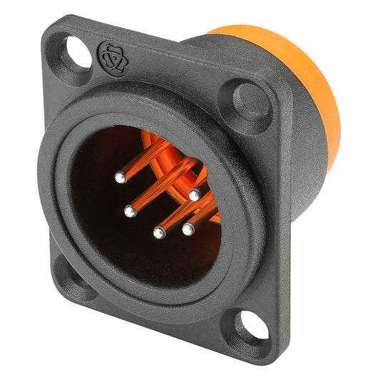HICON XLR, Waterproof and dustproof to IP54 while connected , 5-pol , Polyamide-kištukas jungtis, gold plated contact(s), tiesi, juodas