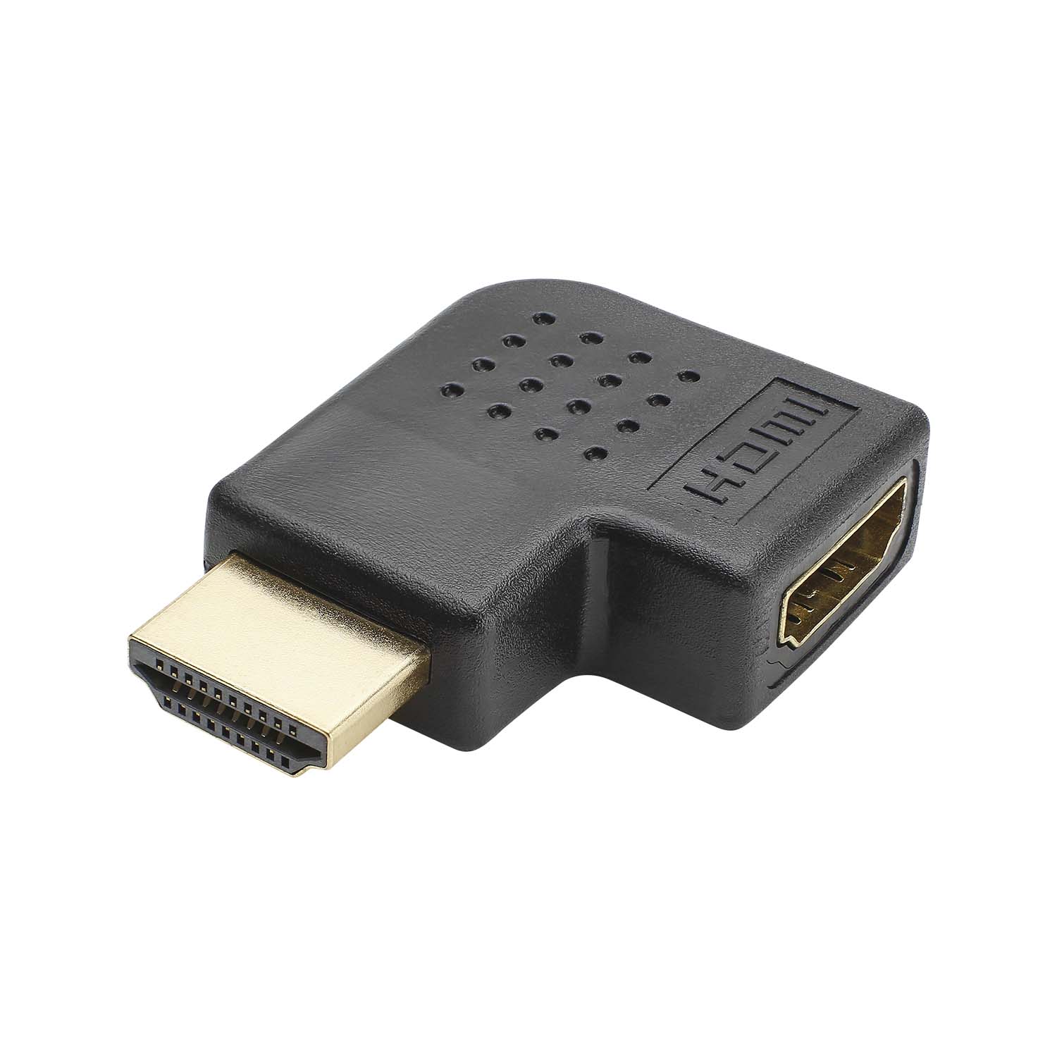 Adapter | HDMI kištukas/HDMI lizdas kampinė, juodas