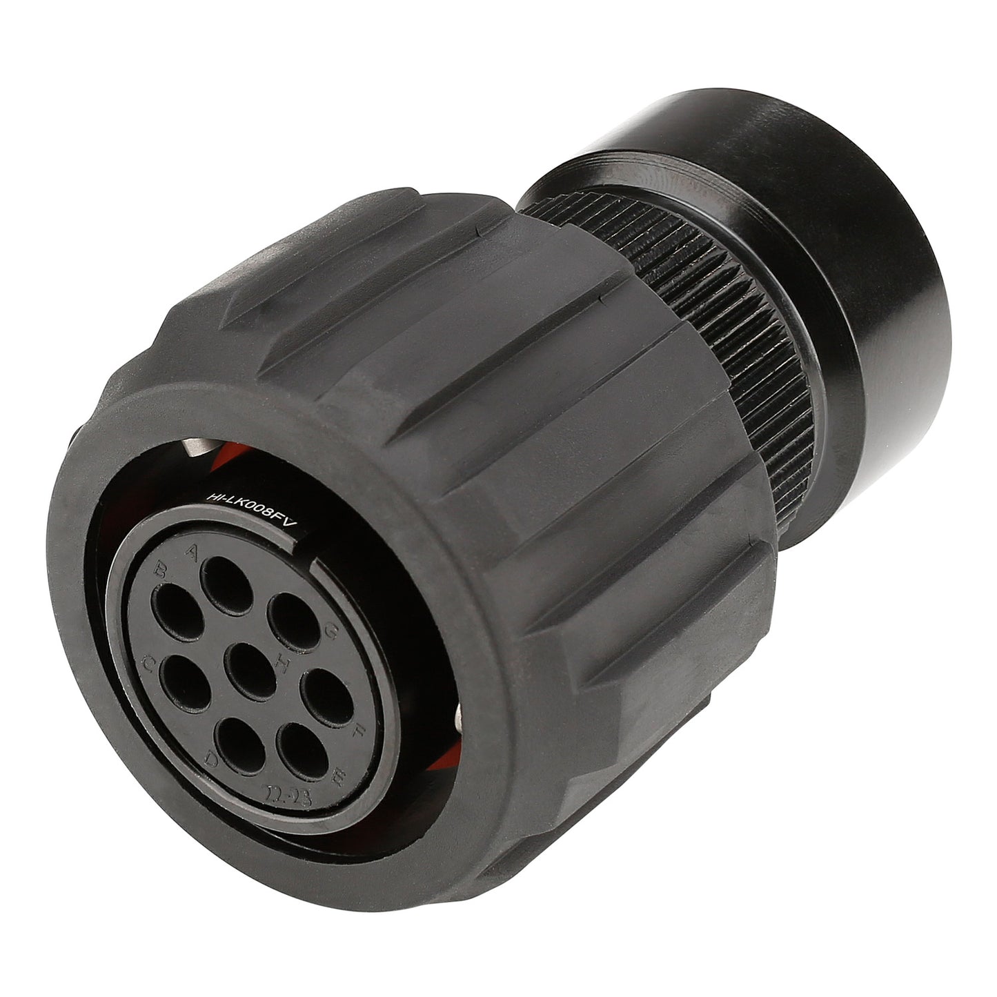 HICON CA-COM comp. Rund-LK, arrangement 22-23, Contact Size 12, 8-pole , metal-, Cable socket, bayonet husk, juodas