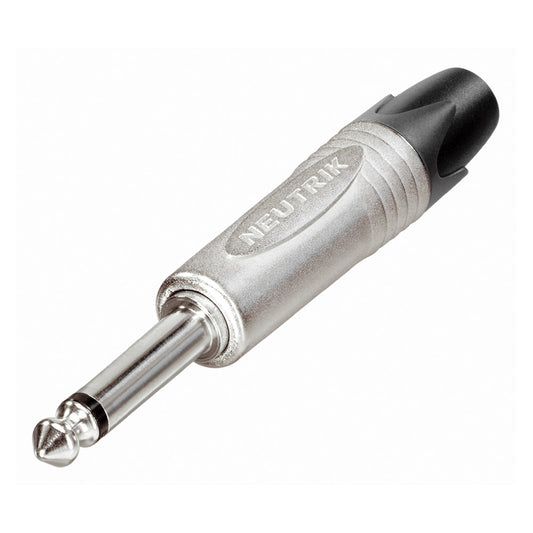 NEUTRIK® jack (6,3mm) 2-pole metal-Soldering-kištukas jungtis, nickel plated pin, tiesi, nickel