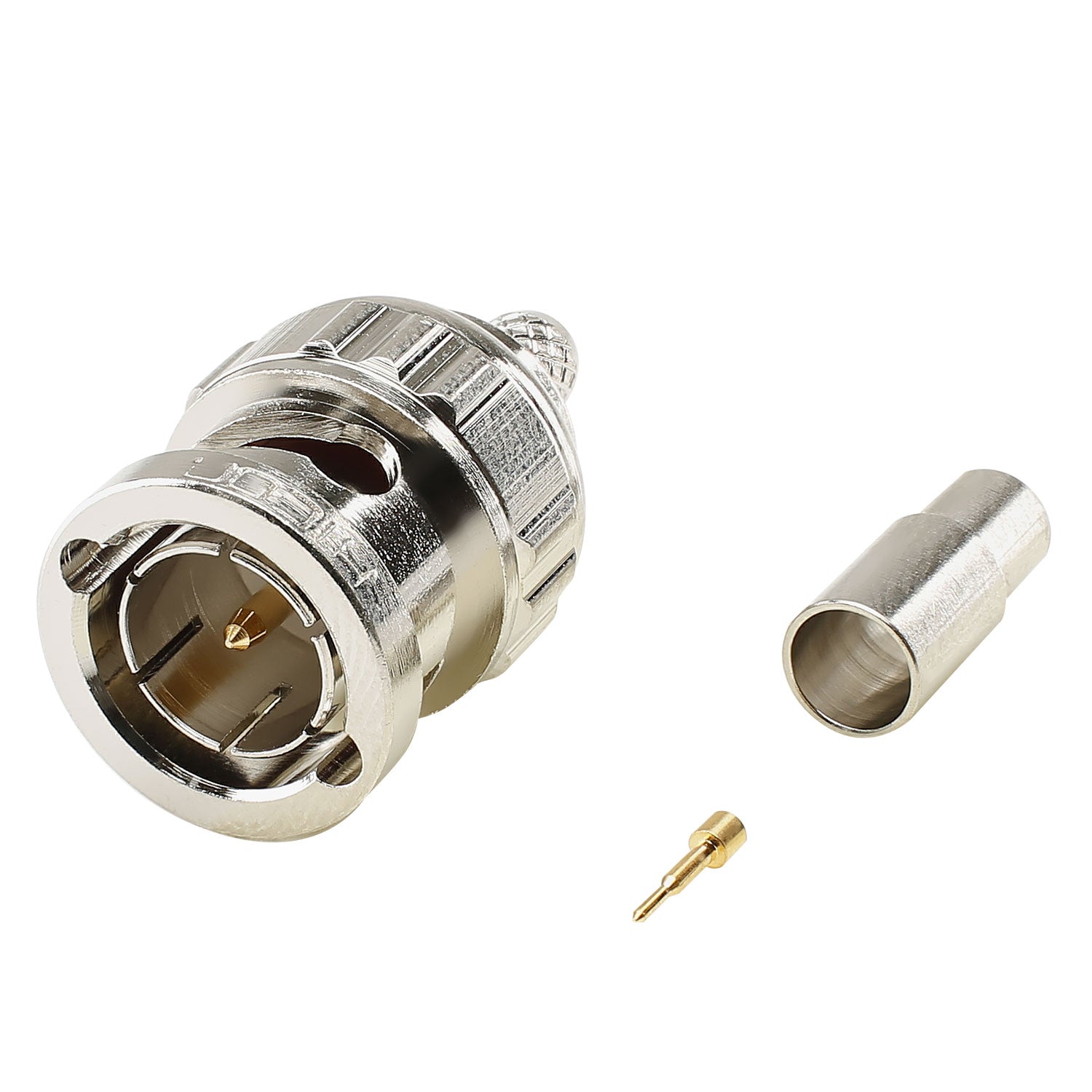 HICON BNC crimp-kištukas jungtis, tiesi, nickel