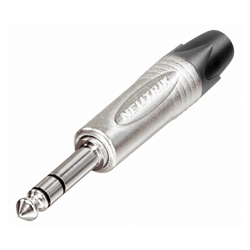 NEUTRIK® jack (6,3mm), 3-pole , metal-, Soldering-kištukas jungtis, nickel plated contact(s), tiesi, nickel