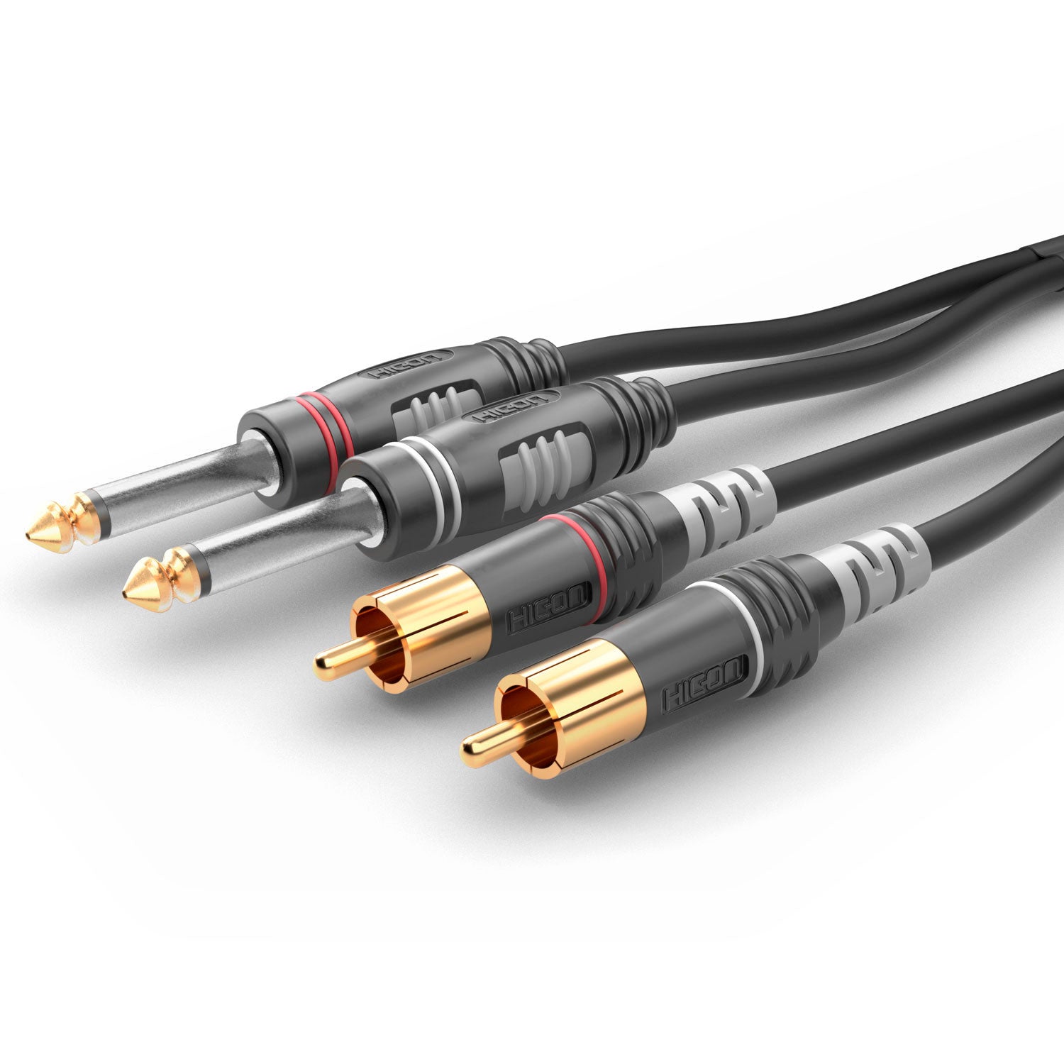 Instrumentinis kabelis | 2 x jack / 2 x RCA, HICON