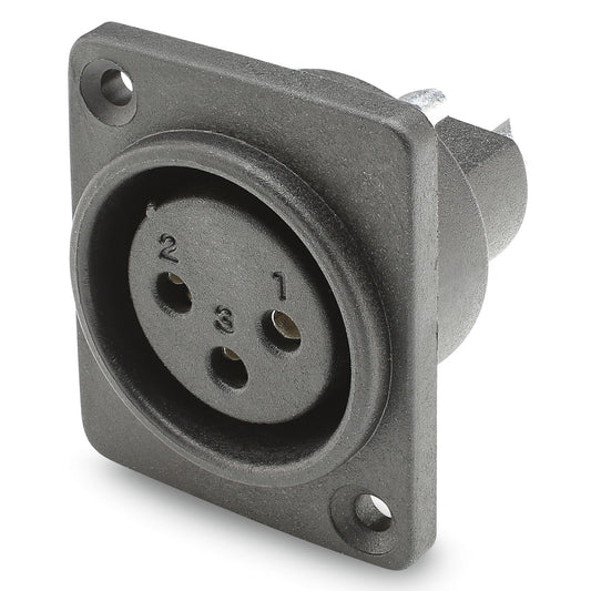 HICON XLR, Waterproof and dustproof to IP54 while connected , 3-pole , Polyamide-lizdas jungtis, gold plated contact(s), tiesi, juodas