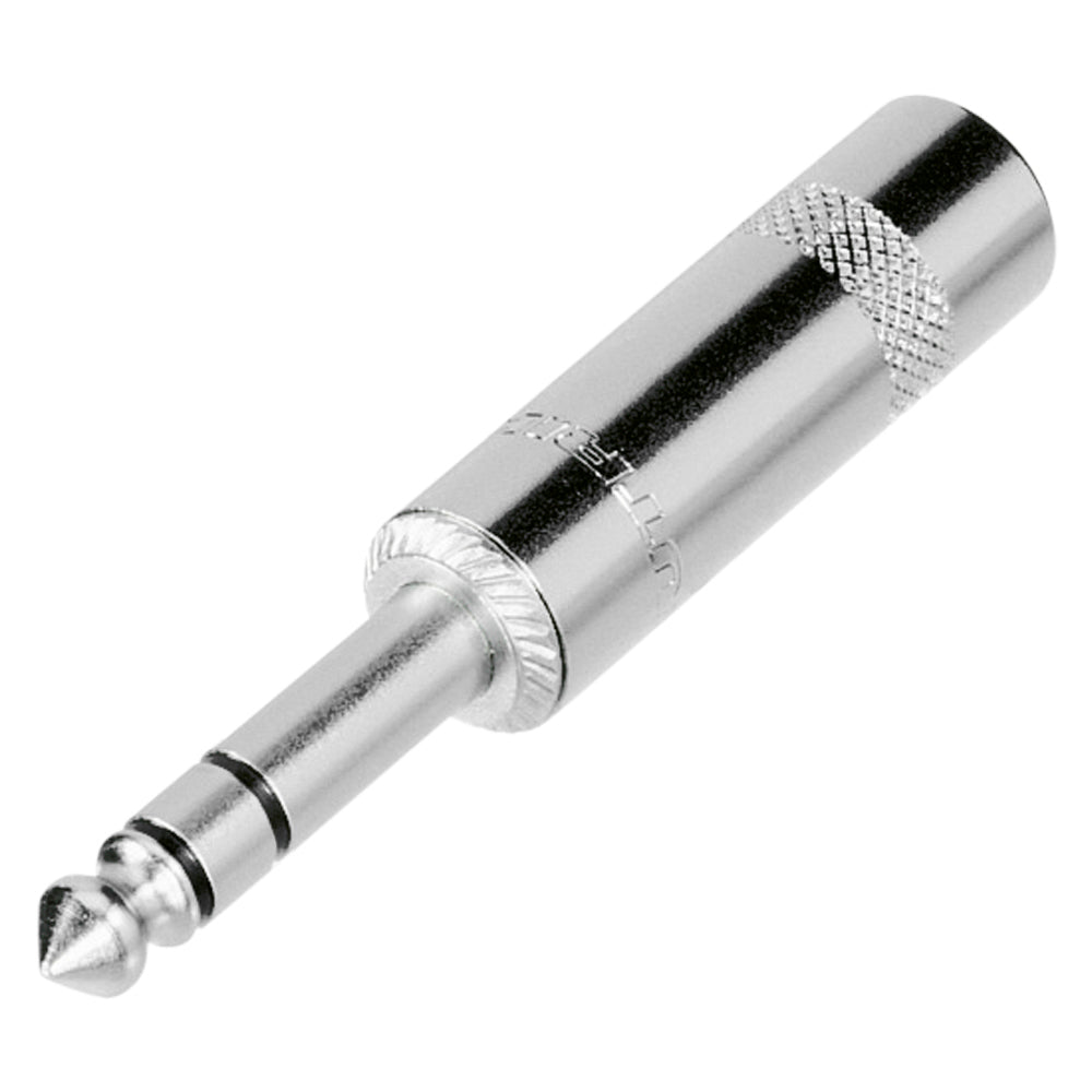 REAN jack (6,3mm), 3-pole , metal-, Soldering-kištukas jungtis, nickel plated contact(s), tiesi, nickel