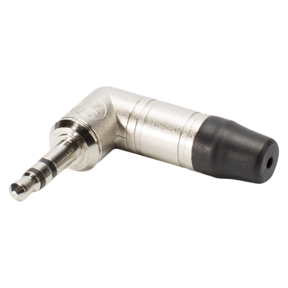 NEUTRIK® jack (3,5mm), 3-pole , metal-, Soldering-kištukas jungtis, nickel plated contact(s), angled, nickel