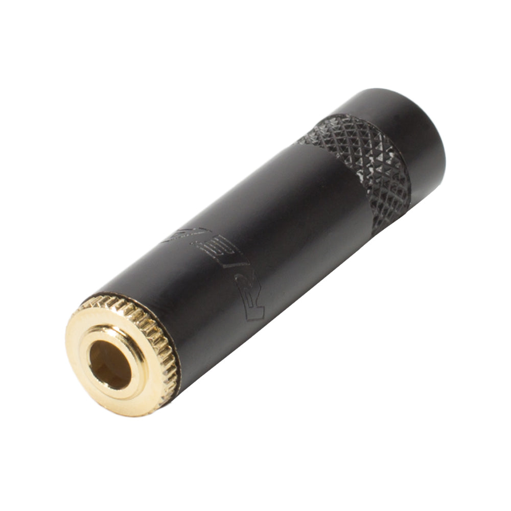REAN jack (3,5mm), 3-pole , metal-, Soldering-lizdas jungtis, gold plated contact(s), tiesi, juodas