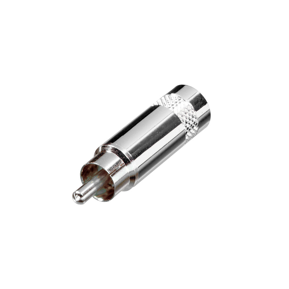 REAN RCA, 2-pole , metal-, Soldering-kištukas jungtis, nickel plated contact(s), tiesi, nickel