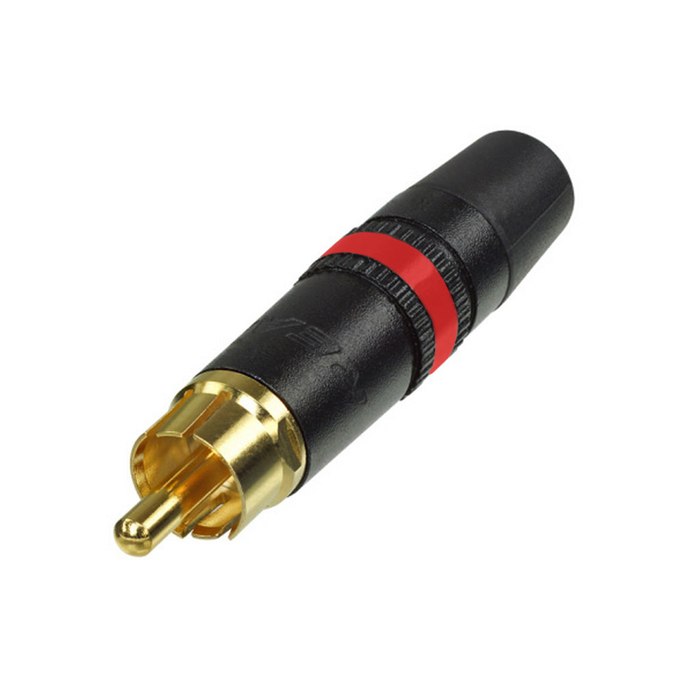 REAN RCA, 2-pole , plastic-, Soldering-kištukas jungtis, gold plated contact(s), tiesi, juodas