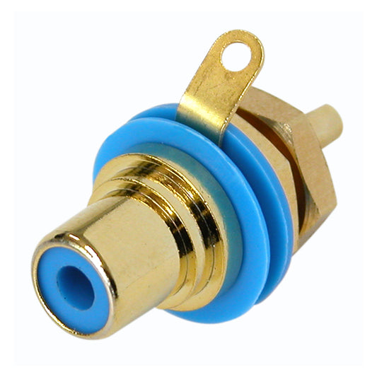 REAN RCA, 2-pole , metal-, Soldering-lizdas jungtis, gold plated contact(s), thread 1/2", geltonas