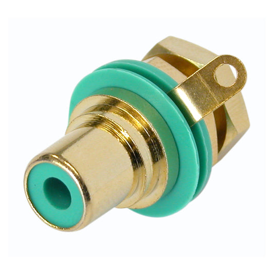 REAN RCA, 2-pole , metal-, Soldering-lizdas jungtis, gold plated contact(s), thread 1/2", geltonas