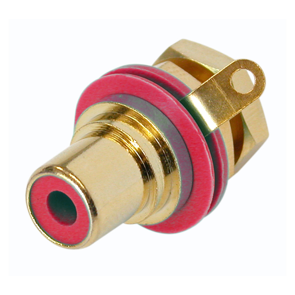 REAN RCA, 2-pole , metal-, Soldering-lizdas jungtis, gold plated contact(s), thread 1/2", geltonas