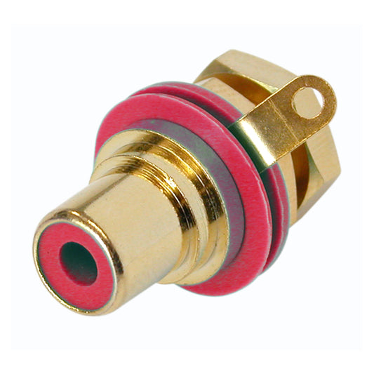 REAN RCA, 2-pole , metal-, Soldering-lizdas jungtis, gold plated contact(s), thread 1/2", geltonas