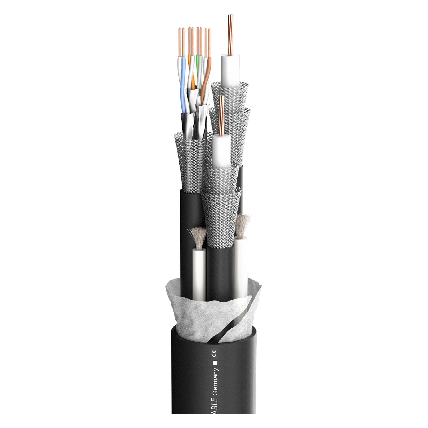 SDI kabelis TRANSIT MC 2001 HD; 2 x 1,20/4,80; S-PVC flame-retardant Ø 20,50 mm; juodas - 500 m ritė