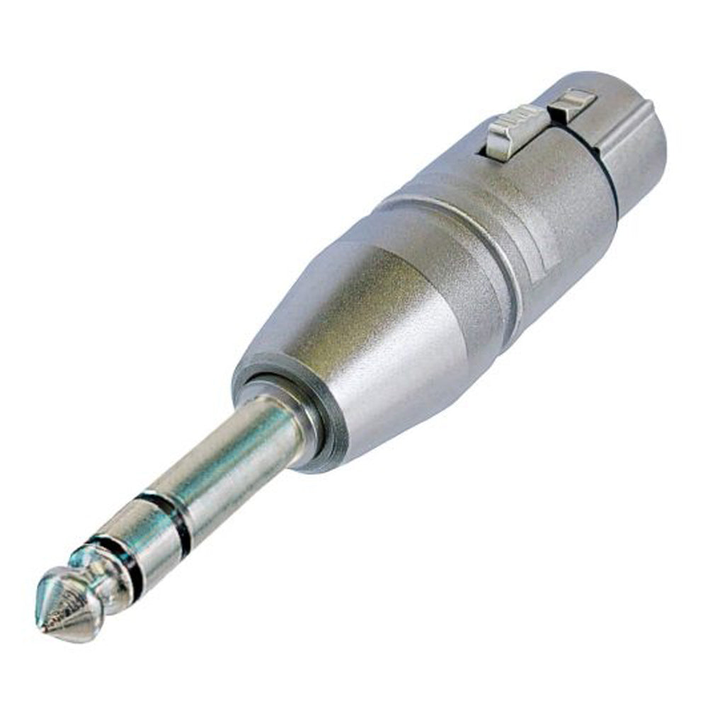 NEUTRIK® Adapter | jack kištukas 6,3 mm stereo/XLR 3-pole lizdas tiesi, pilkas