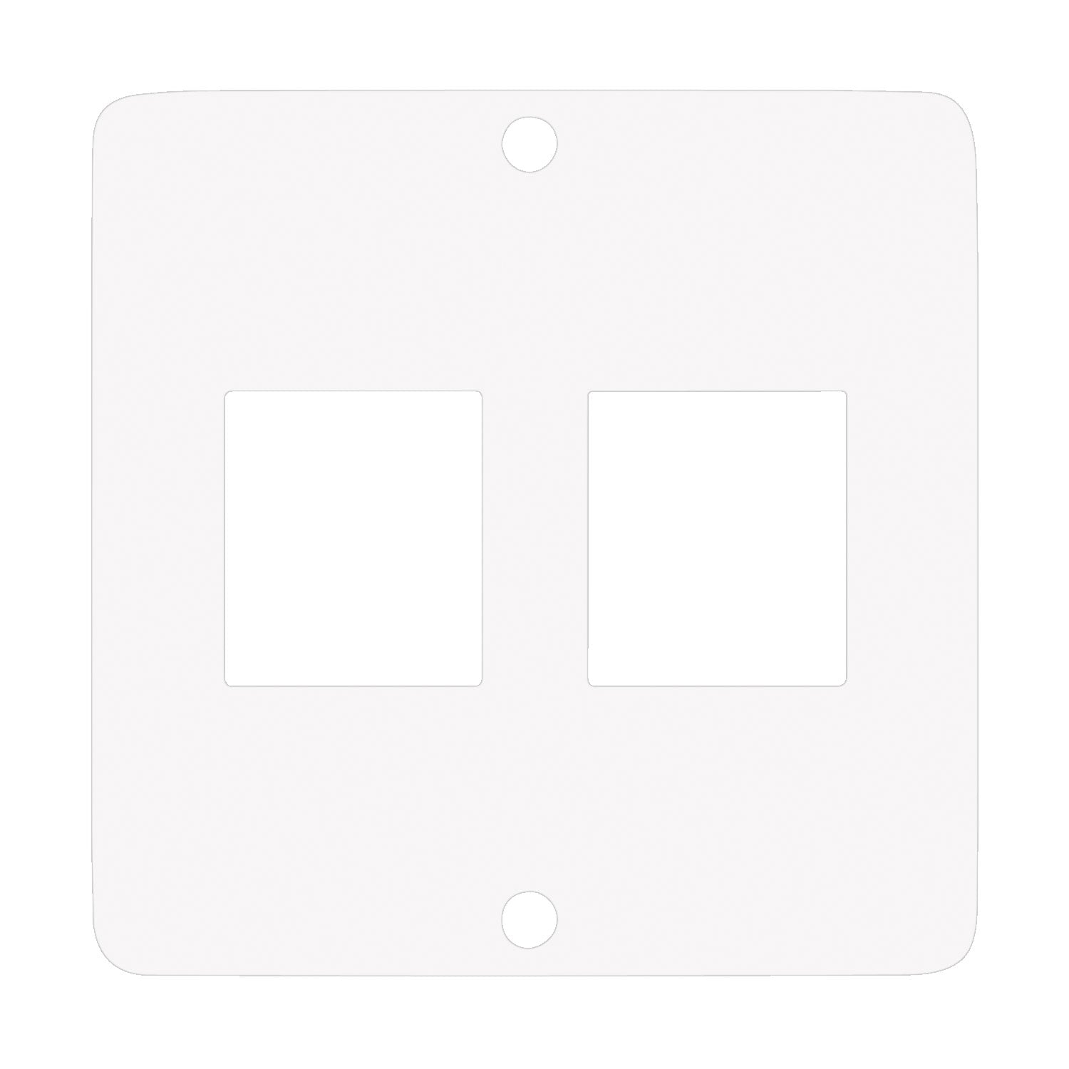 Modul with 2 x Keystone cutouts , scale: 50x50 mm, stainless steel, colour: baltas